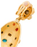 gold-tone crystal-embellished clip earrings