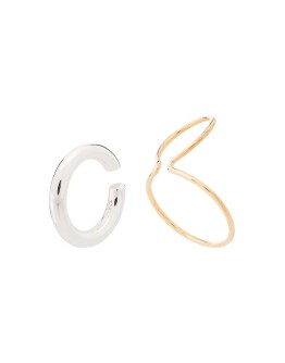 gold-plated and silver-tone ear cuffs