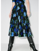 floral-print pleated skirt