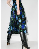 floral-print pleated skirt