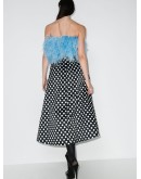 feather bodice polka dot dress
