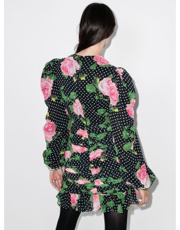floral polka-dot print mini dress