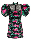floral-print puff-sleeve dress