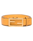 Baguette embossed logo belt