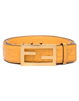 Baguette embossed logo belt