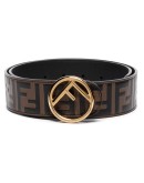logo-print leather belt