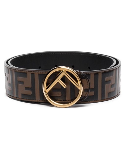 logo-print leather belt