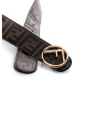 logo-print leather belt