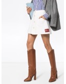 high-waisted A-line skirt
