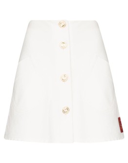 high-waisted A-line skirt