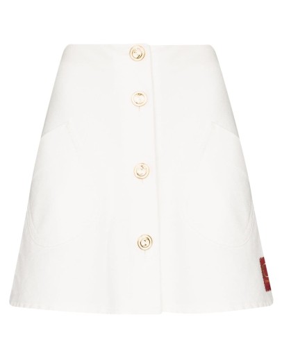 high-waisted A-line skirt