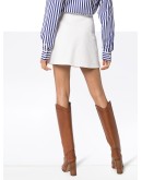 high-waisted A-line skirt