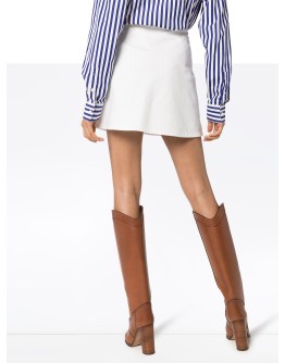 high-waisted A-line skirt