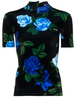 floral-print short-sleeve top