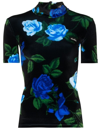 floral-print short-sleeve top