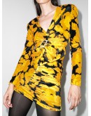 floral-print belted mini dress