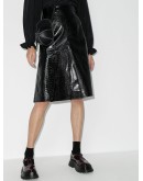 crocodile-effect midi skirt