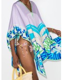 graphic-print poncho