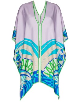 graphic-print poncho