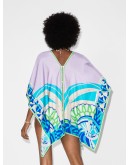 graphic-print poncho