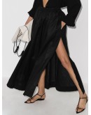 pleated maxi skirt