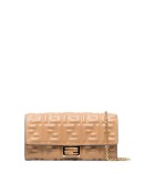 logo-embossed leather clutch