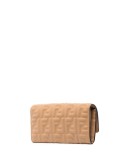 logo-embossed leather clutch