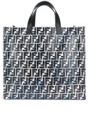 monogram-print tote bag