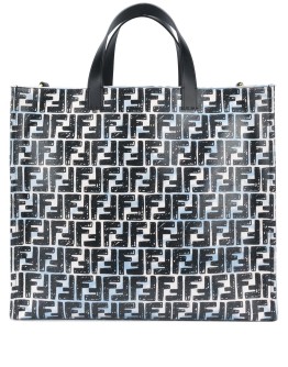 monogram-print tote bag