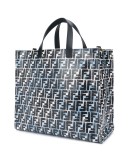 monogram-print tote bag