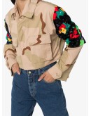 panelled camouflage-print jacket