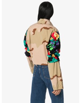 panelled camouflage-print jacket