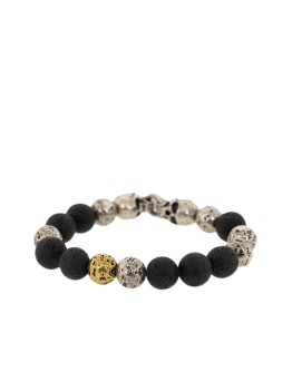lava skull bead bracelet