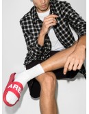 logo-print slide sandals
