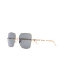 square-frame logo charm sunglasses