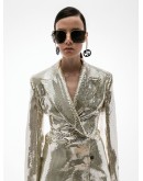 square-frame logo charm sunglasses