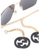square-frame logo charm sunglasses