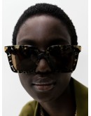 tortoiseshell check square sunglasses