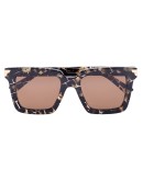 tortoiseshell check square sunglasses