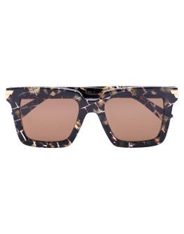 tortoiseshell check square sunglasses