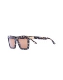 tortoiseshell check square sunglasses