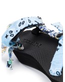 blue and yellow Trekky mix bandana sandals