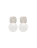  pavé crystal pearl clip earrings