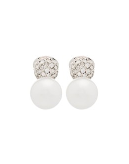  pavé crystal pearl clip earrings