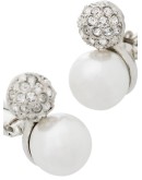  pavé crystal pearl clip earrings