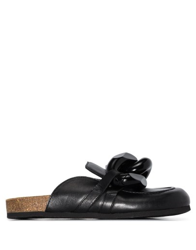 chain-toe slip-on mules