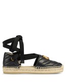 matelassé ankle-wrap espadrilles