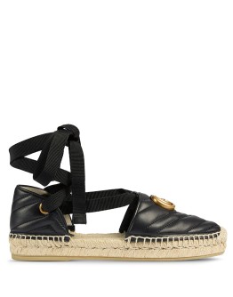 matelassé ankle-wrap espadrilles