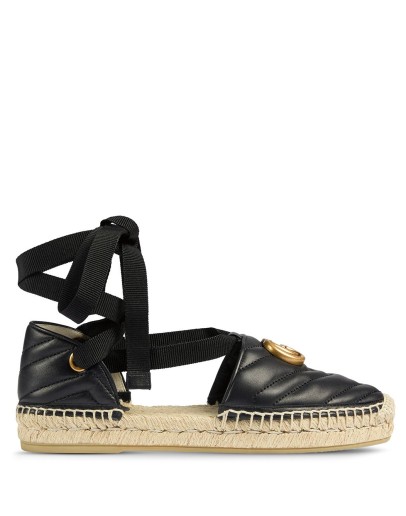 matelassé ankle-wrap espadrilles