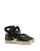 matelassé ankle-wrap espadrilles